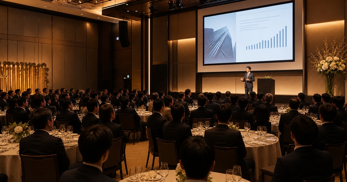 経営者向け宴会場での基調講演